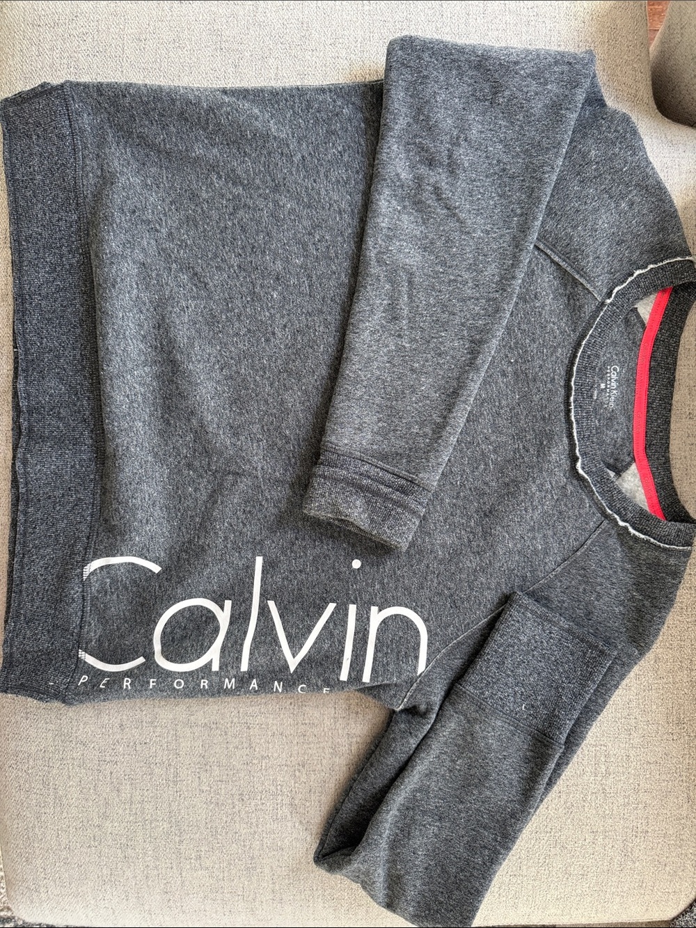 Calvin Klein Performance Gray Crewneck Logo Sweatshirt